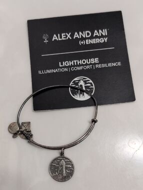 Alex and Ani Silver Lighthouse Charm Bangle
